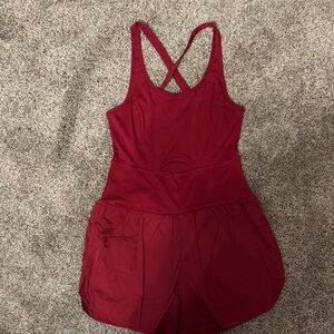 Women’s Maroon One Piece Jumpsuit with Cutout